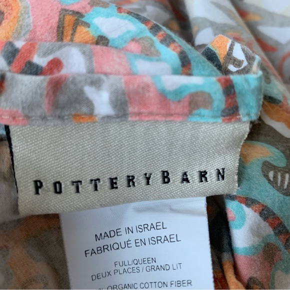 Pottery Barn Paloma Paisley Organic Percale Queen Duvet - Picture 6 of 8